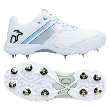 2022 Kookaburra KC 3.0 Spike Cricket Shoes - White/Silver